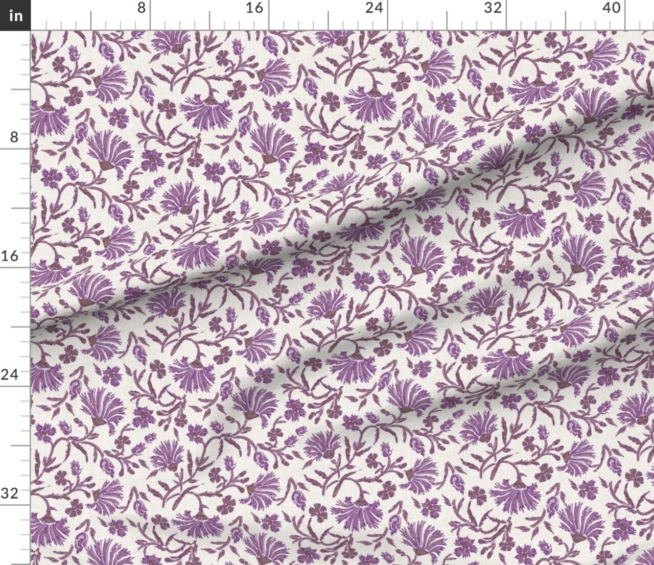 Flower Vine Custom Printed Fabric by Spoonflower Various Fabrics by the Yard or Fat Quarter